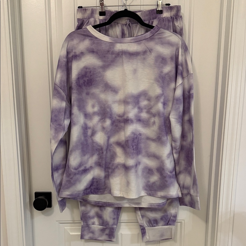 SHEIN Purple Tie-Dye Lounge Set